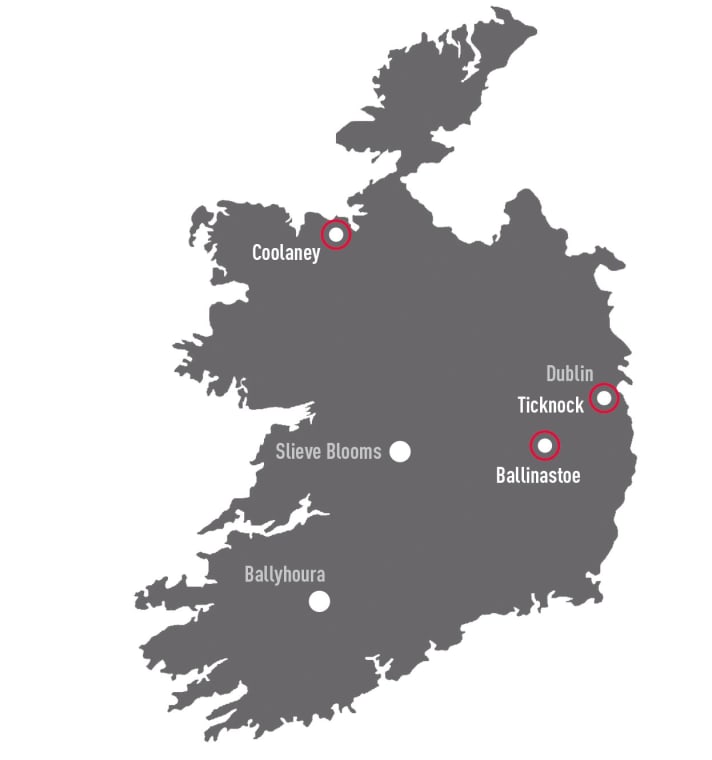 De vijf trailcentra in Ierland in één oogopslag